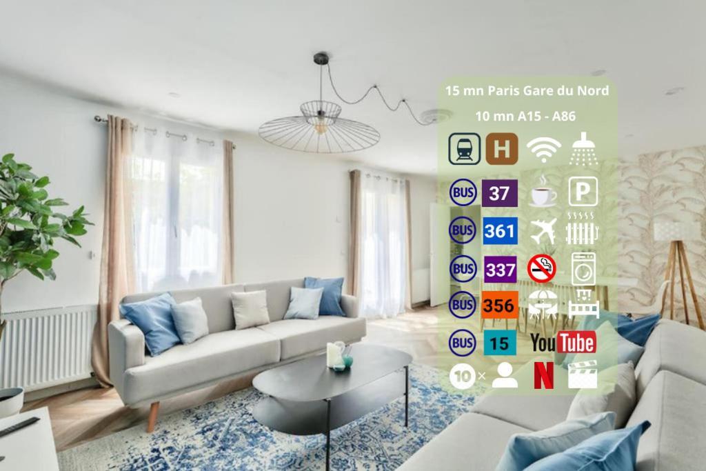 Parking Prive Gratuit - 15Mn Paris - Gare A Pied En 5Mn - Tout Equipee - Terrasse - Jardin - Stade De France - Casino D'Enghien - Hippodrome, Universite Épinay-sur-Seine Εξωτερικό φωτογραφία